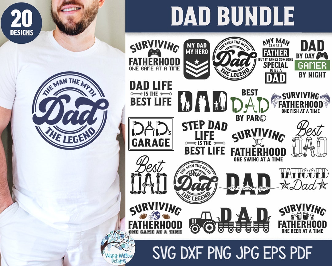 Dad SVG Bundle for Cricut, Father's Day Present, Funny Dad Shirt Design ...