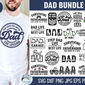 Papa SVG bundel voor Cricut, Vaderdagcadeau, grappige papa shirt ontwerp, cadeau voor papa, papa de man de mythe de legende, vinyl sticker gesneden bestand