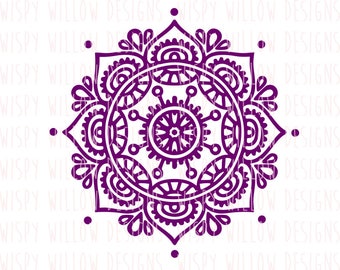 Mandala SVG for Cricut, Mandala Decal File, Intricate Boho Flower, Mandala Clip Art PNG, Vinyl Decal Cut File Download for Silhouette