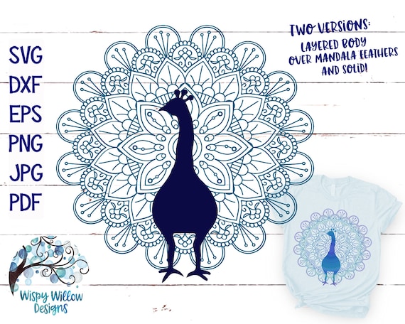 Download Peacock Mandala Svg Dxf Png Eps Mandala Peacock Etsy