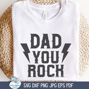Papa Du Rock SVG, Rock N Roll Papa Tshirt Design PNG, Vatertagsgeschenk JPG, Herren Musik Shirt, Beleuchtung Bolt, Vinyl Aufkleber Datei für Cricut
