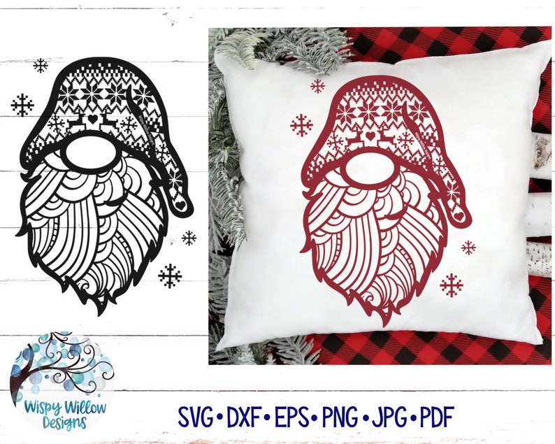 Download Gnome Zentangle SVG Gnome Mandala SVG Gnome SVG Christmas ...