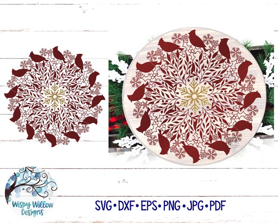 Download Winter Cardinal Mandala Svg Christmas Mandala Svg Winter Etsy PSD Mockup Templates