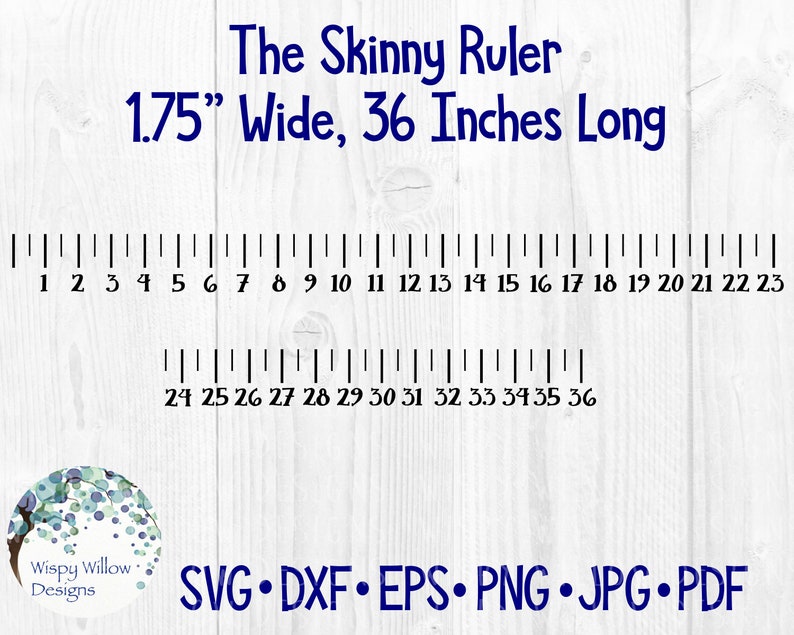 36 Inch Ruler Png Skinny Ruler SVG, DXF, Png, PDF, 36 Inch Ruler Measurement, Desk Ruler ...