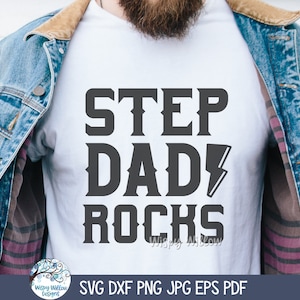 Step Dad Rocks SVG voor Cricut, Rock N Roll vader tshirt ontwerp png, vaderdagcadeau, vader, shirt kindershirt, cadeau vader, vinyl decal gesneden bestand