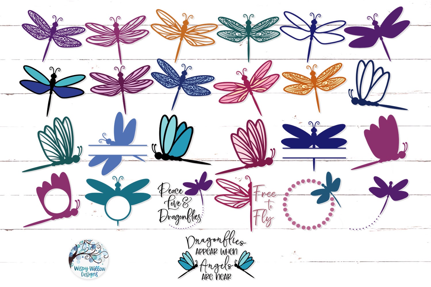 Dragonfly SVG Bundle for Cricut, Dragonflies Silhouette, Dragonfly ...