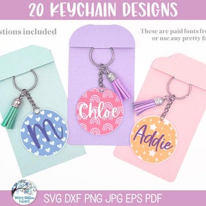 Keychain Background Pattern SVG Bundle for Cricut, Personalized Cute ...