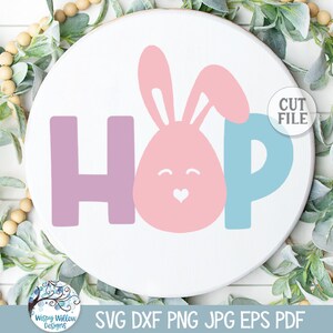 Easter SVG for Cricut, Hop Funny Easter Bunny Sign, Easter Shirt Design PNG, Easter Rabbit Vinyl Decal Cut File, Printable Spring Jpg