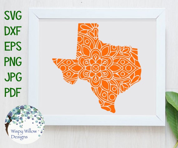 Download Texas Floral Mandala Svg Dxf Pdf Png Digital Download File Etsy PSD Mockup Templates