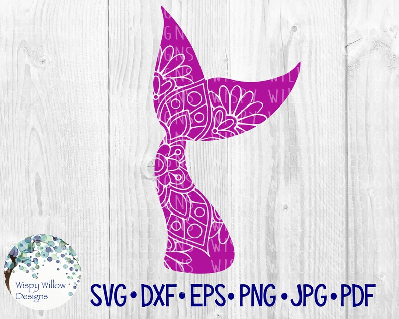 Download Mermaid Tail SVG DXF PNG eps jpg pdf Mandala Mermaid | Etsy