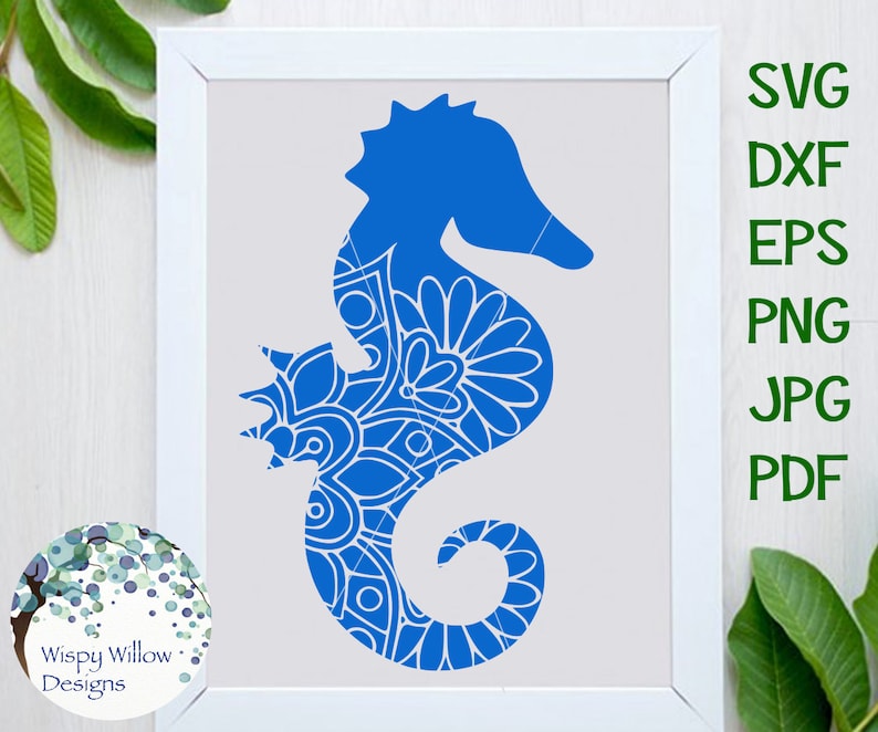 Download Seahorse Mandala SVG Sea Horse DXF pdf png eps jpeg | Etsy