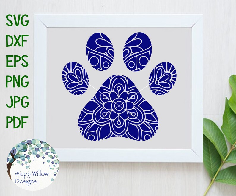 Download Paw Print Mandala SVG Paw DXF pdf png eps jpeg Digital | Etsy