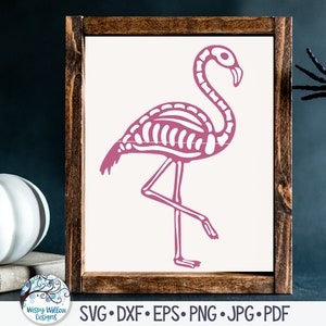 Flamingo Skeleton SVG, Halloween Animal Skeleton, Halloween Flamingo Svg, Png, Dxf, Flamingo for Halloween Svg, Vinyl Decal File for Cricut