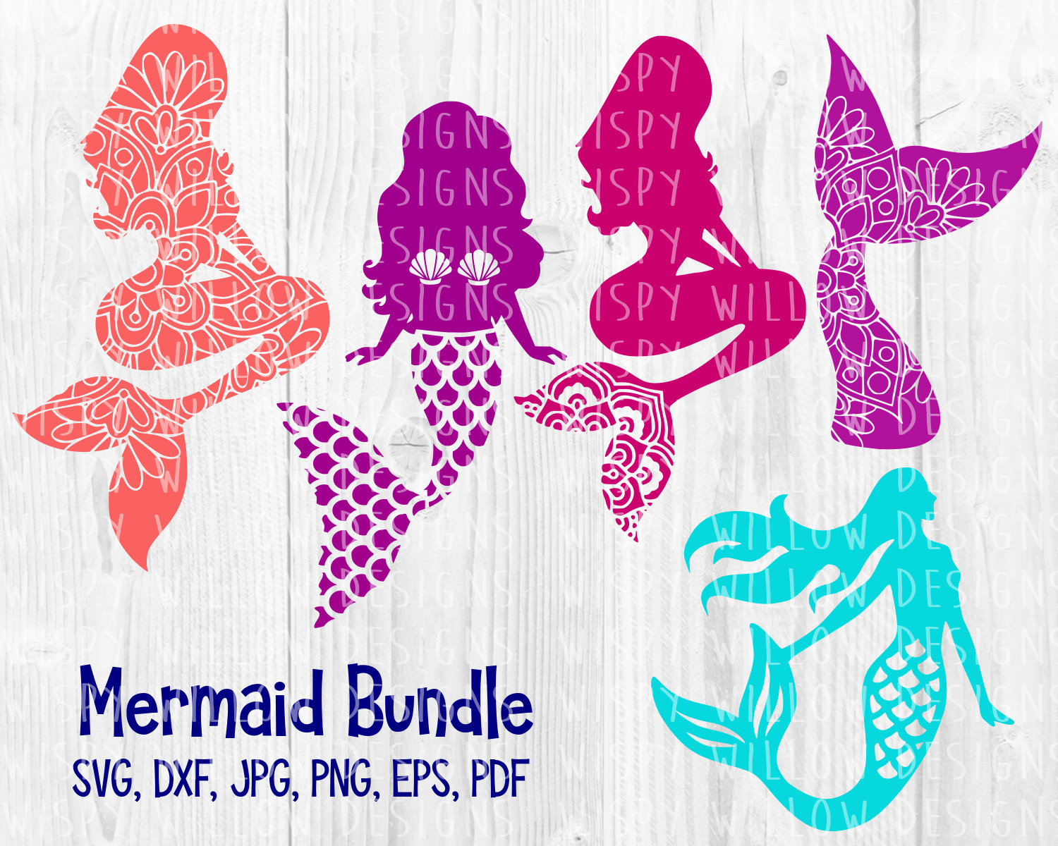 Download Mermaid SVG Bundle Mermaids DXF EPS jpg png pdf | Etsy