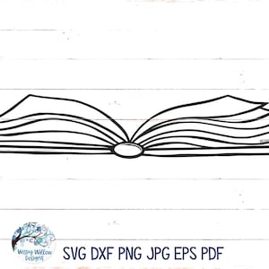 Livre ouvert Svg, lecture Svg, lecture, amour de lire, livre avec des pages ouvertes Svg, joli livre Svg, livre Jpg, Dxf, Png, fichier sticker vinyle pour Cricut