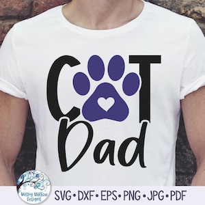 Cat Dad SVG, Cat Dad Shirt SVG, Cat Svg, Cat Dad Shirt Png, Cat Dad Print SVG, Cat Paw Print met hart, vinyl stickerbestand voor Cricut