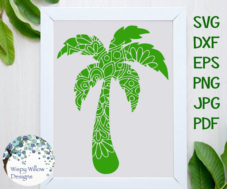 Download Palm Tree Mandala SVG DXF pdf png eps jpeg Digital | Etsy