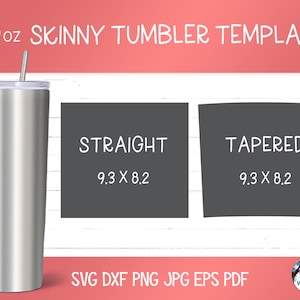 20 Oz Skinny Tumbler Template, Straight Tumbler Full Wrap PNG for ...