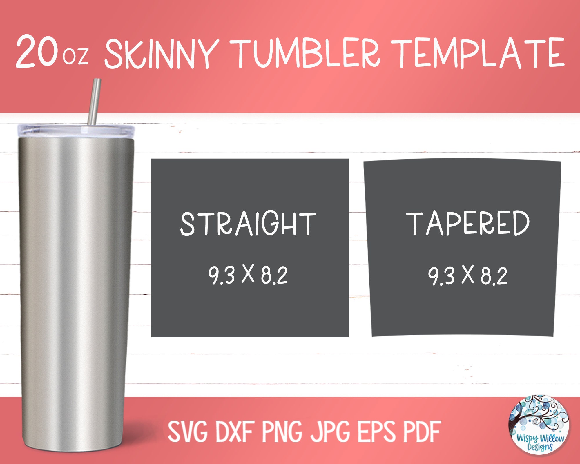 20 Oz Skinny Tumbler Template, Straight Tumbler Full Wrap PNG for ...