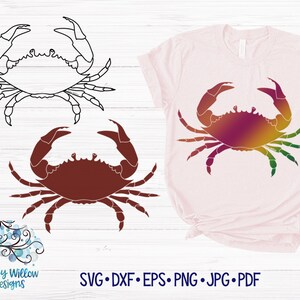 Krab SVG, zarys kraba, sylwetka kraba, plik naklejki z krabem, marynarski SVG, letni SVG, kraby, projekt koszulki z krabem, plaża SVG, realistyczny krab SVG