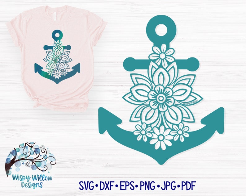 Download Floral Anchor SVG Anchor with Flowers SVG Anchor Mandala ...