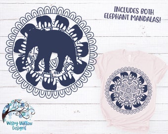 Mandala éléphant SVG, mandalas éléphants SVG, Dxf, Png. Éléphant SVG, Svg mandala animal, Animal Zentangle, fichier vinyle autocollant, fichier Cricut