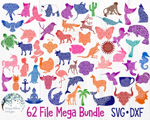 Download 62 File Mega Bundle Svg Dxf Animal Mandala Mandalas Etsy