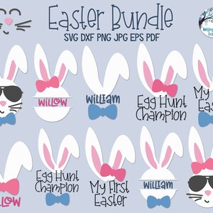 Osterhase SVG-Bundle für Cricut, Eiersuche Champion SVG, Meine ersten Osterschlüsselanhänger