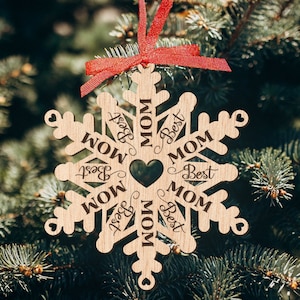Best Mom Schneeflocke Ornament Datei für Glowforge oder xTool Laser Cutter