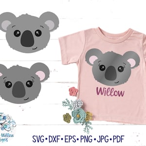 Koala Face SVG, Koala Svg, Girl Koala Face SVG, Boy Koala Svg, Cricut, Animal Svg, Koala Vinyl Decal File, Koalas, Baby Gift Svg, Nursery