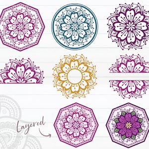 Flower Mandala SVG Bundle, Mandalas Svg, Mandala Svg, SVG Bundle, Mandala SVG, Mandala Monogram Frame, Half Mandala Svg, Flower Svg, Henna