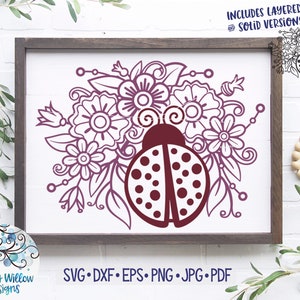 Coccinella e Mandala Fiore SVG, png, Coccinella SVG, Coccinella Mandala, Coccinella Mandala Svg, Coccinella Segno, Coccinella Decal File, Animale Mandala