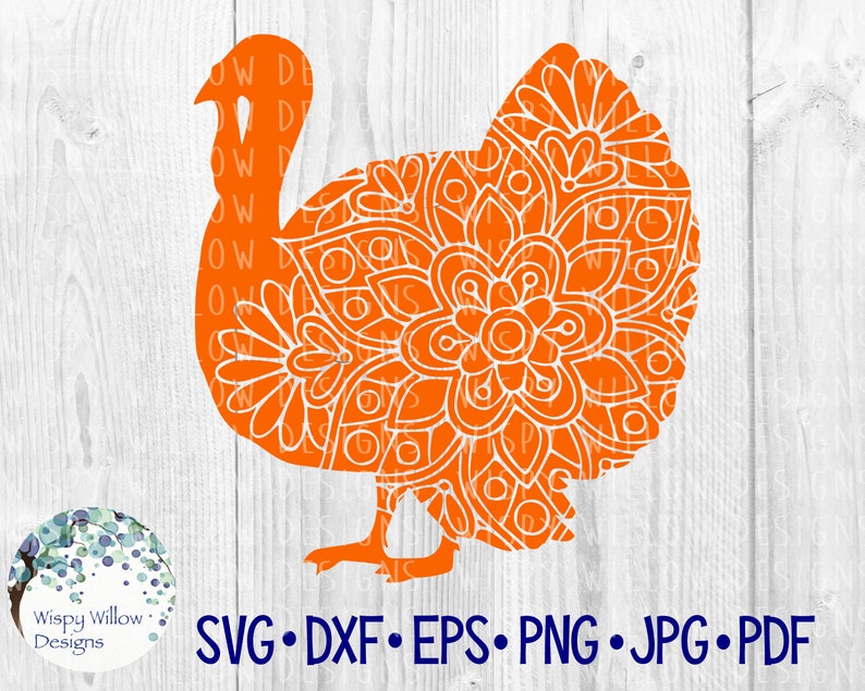 Download Turkey Floral Mandala SVG Turkey SVG DXF pdf png eps | Etsy