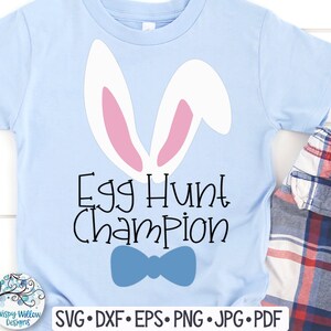Eiersuche Champion SVG, Osterhasenjunge mit Fliege SVG, Eiersuche SVG, Baby Ostern SVG, Junge Ostern Shirt, Osterhase SVG, Cricut Datei Png
