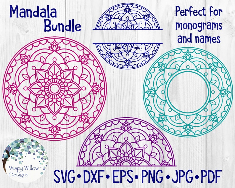 Download Mandala Bundle SVG DXF png jpg pdf Mandala Border | Etsy