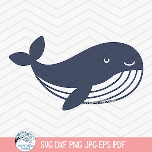 Ballena SVG para Cricut, ballena bebé Clipart PNG JPG, lindo animal marino del océano, baby shower, guardería, camisa de bebé vinilo calcomanía archivo de corte