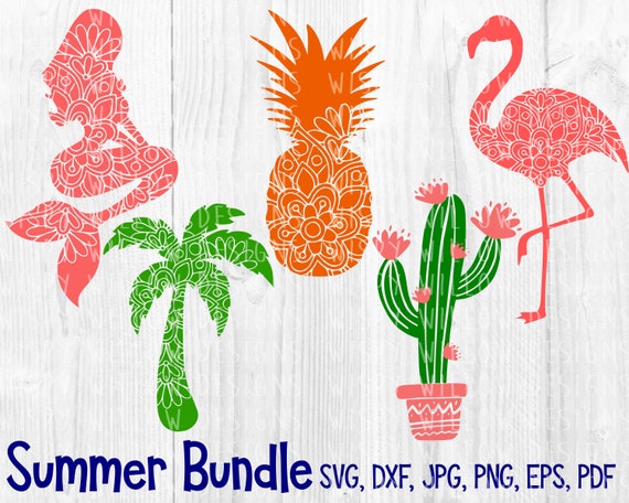 Download Summer Mandala SVG Bundle DXF Mermaid Palm Tree Pineapple ...