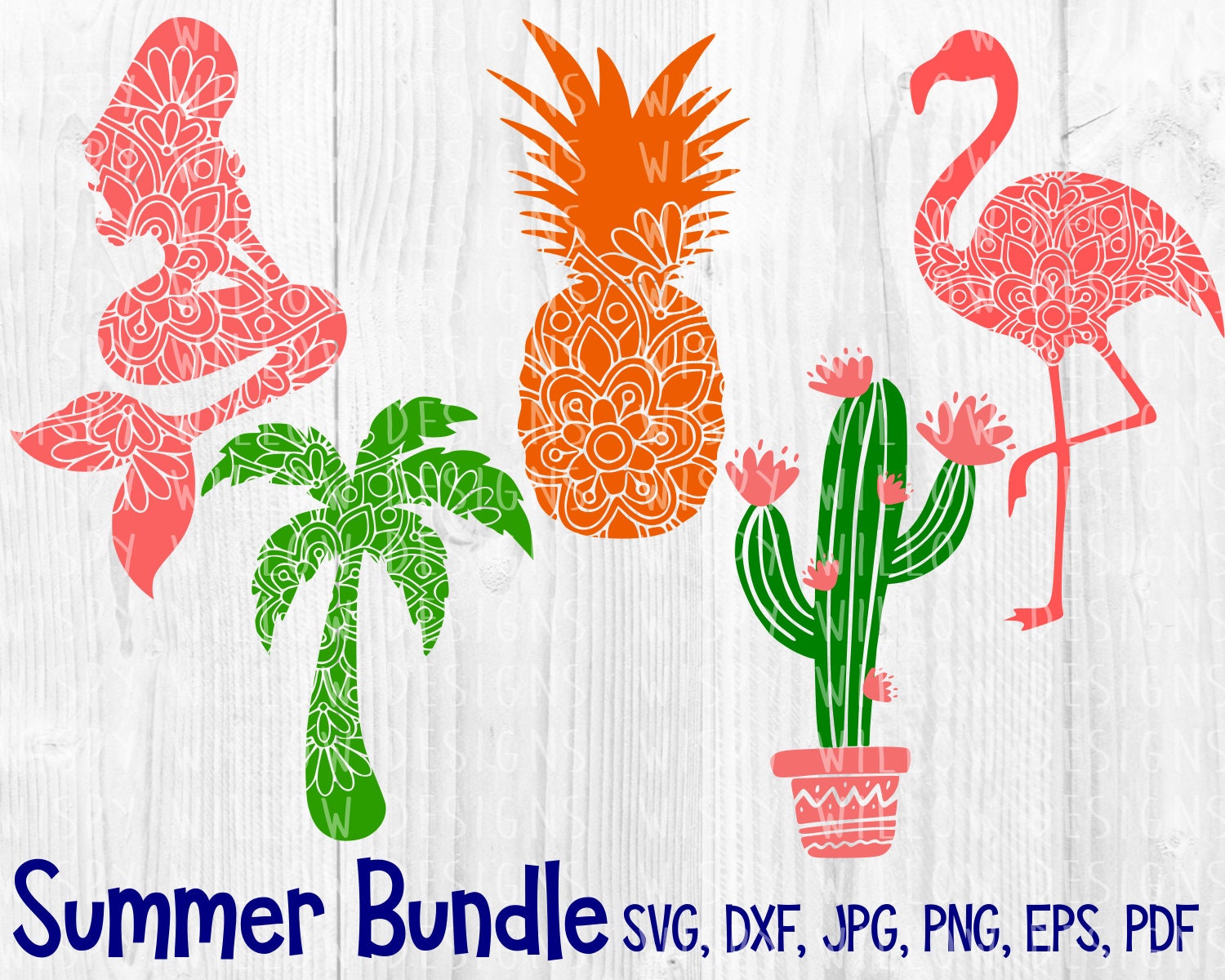 Download Summer Mandala SVG Bundle DXF Mermaid Palm Tree Pineapple ...