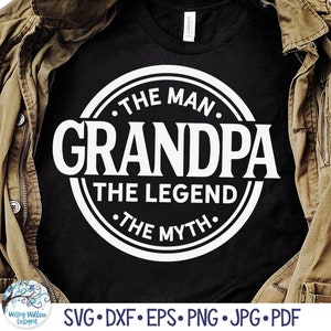 Opa de man de mythe de legende SVG voor Cricut, grappige papa citeer PNG, Vaderdag shirt cadeau, cool grootvader ontwerp, vinyl sticker bestand
