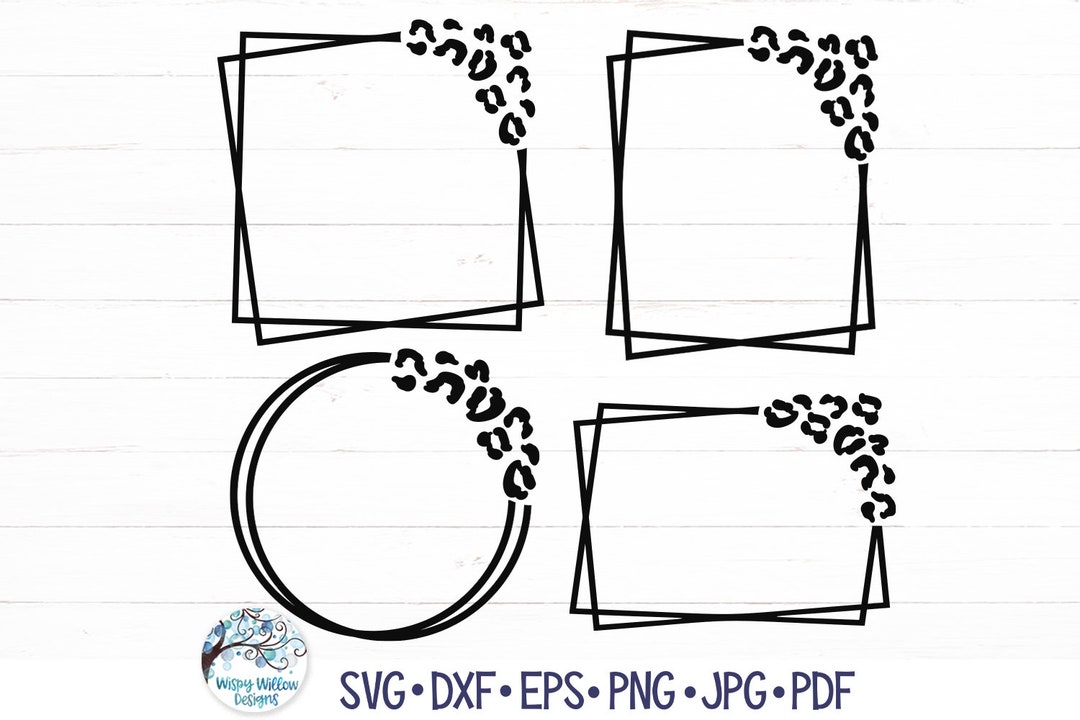 Leopard Print Frame SVG Bundle, Animal Print Border for Cricut, Cheetah