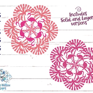 Palm Tree and Flamingo Mandala SVG, Flamingo Mandala, Flamingo SVG, Summer Mandala SVG, Vinyl Decal File, Png, Flamingos, Beach Mandala Svg