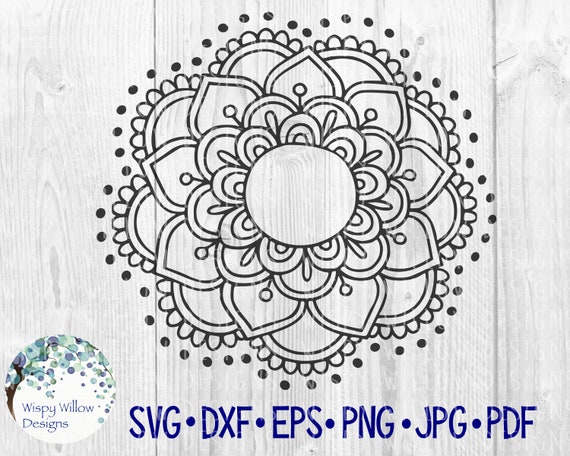 Download Mandala Border for Monogram or Name SVG DXF png PDF jpg | Etsy