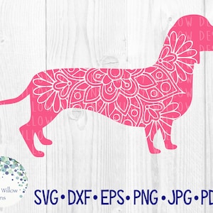 Mandala SVG teckel hond, mandala teckel hond, dierlijke mandala SVG, mandala dierlijke SVG, mandala hond, weiner hond-mandala, teckel-mandala