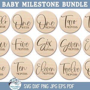 Baby Milestone SVG Bundle for Glowforge or Xtool Laser Cutter, Monthly ...