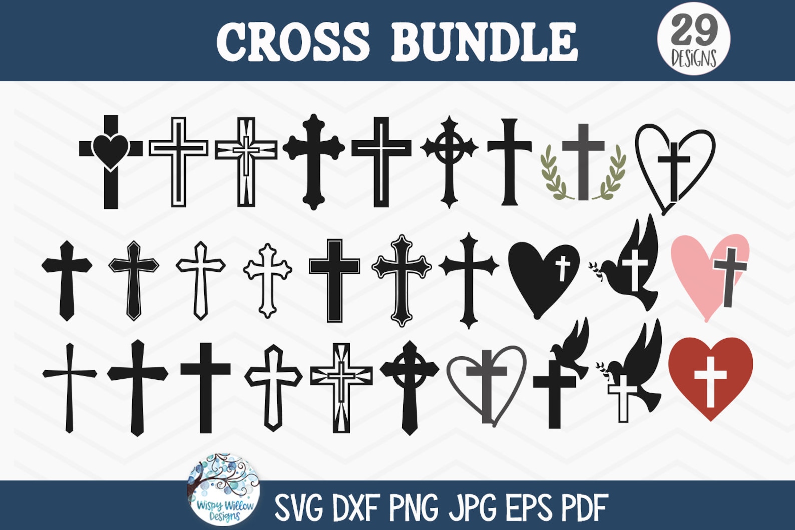 Jesus Cross SVG Bundle for Cricut, Christian Cross Silhouette PNG ...