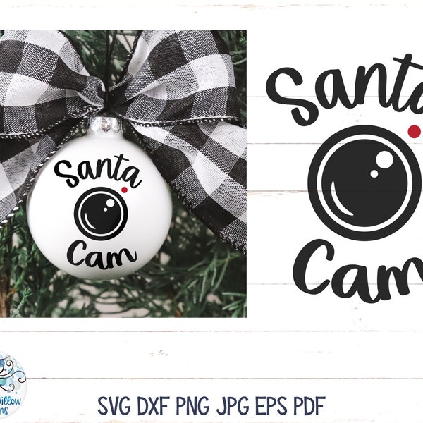 Santa Cam SVG, Simple Santa Cam Ornament SVG, Christmas Cam Decal File SVG, Santa Cam for Cricut Svg, Png, Dxf, Vinyl Decal File for Cricut