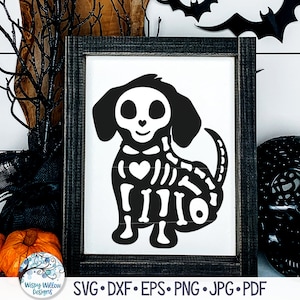 Small Dog Skeleton SVG, Halloween Skeleton Dog SVG, Halloween Dog, Animal Skeleton, Pet Skeleton Png, Jpg, Dxf, Vinyl Decal File for Cricut