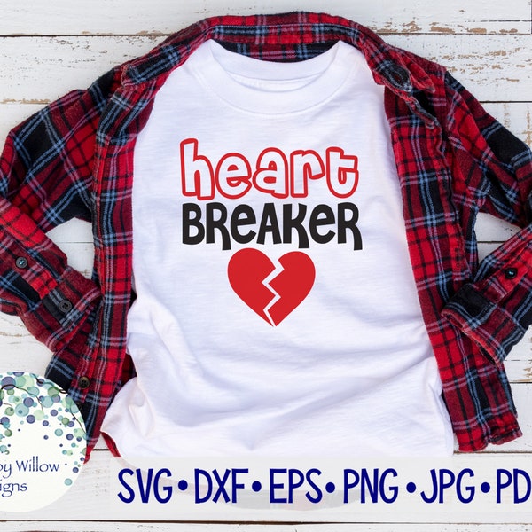 Heart Breaker SVG, Día de San Valentín, DXF, png, eps, jpg, Niño, Camisa de niño, Bebé, Camisa de San Valentín, Valentine svg, Heart Breaker, Iron On, Archivo