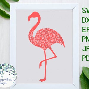 Flamingo Mandala SVG, DXF, pdf, png, eps, jpeg, Digital Download File, Bird, Floral, Cricut, Silhouette, Cut File, Flamingo Vinyl Decal