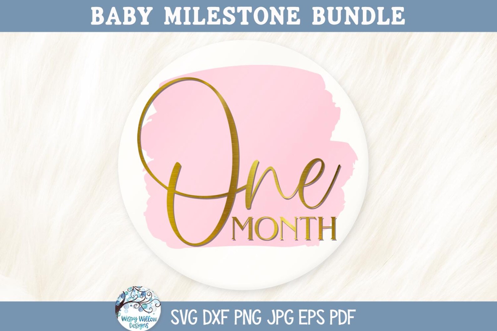 Baby Milestone SVG Bundle for Cricut, New Baby Monthly Round Circle ...